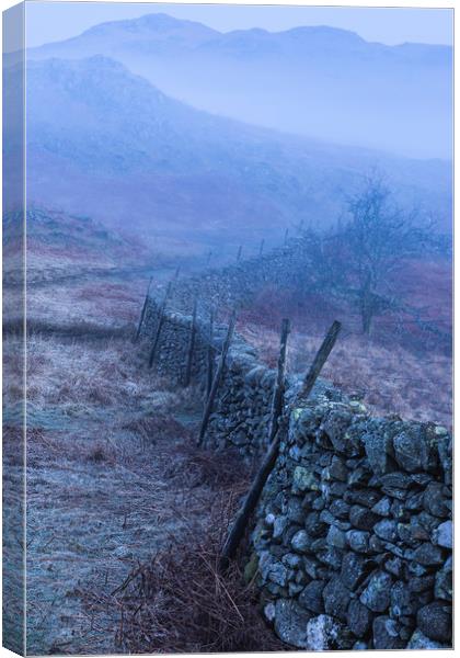 Fox Ghyll Blue Hour, Lake District Canvas Print by John Finney