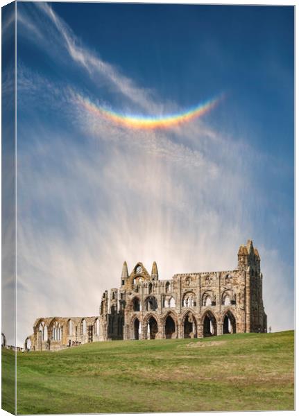Whitby Abbey with an Circumzenithal arc   Canvas Print by John Finney