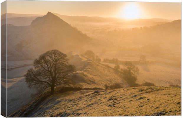 Parkhouse Hill sunrise from Chrome hill Canvas Print by John Finney