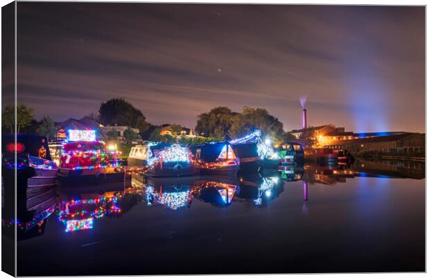 Light up New Mills  Canvas Print by John Finney