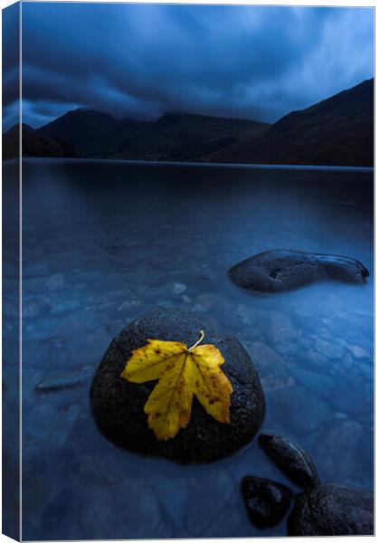 Autumn blue hour on Wastwater, Lake District Canvas Print by John Finney