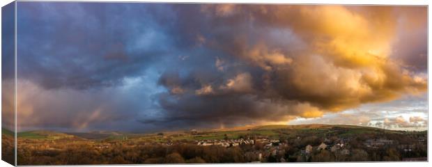 New Mills Stormy Sunset Canvas Print by John Finney
