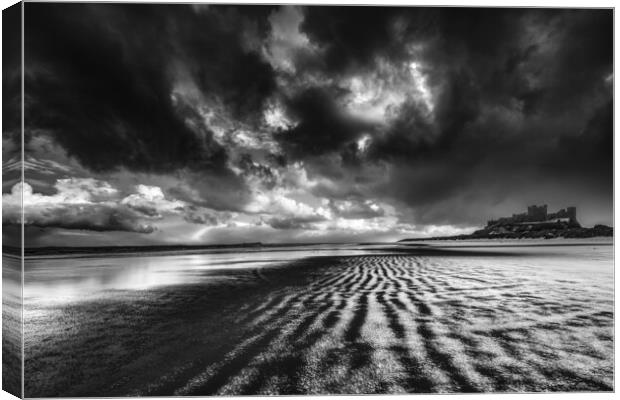 Bamburgh Winter Mood Canvas Print by John Finney