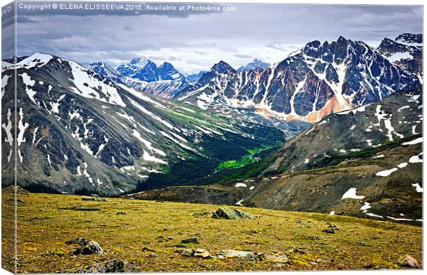 Rocky Mountains in Canada Canvas Print by ELENA ELISSEEVA