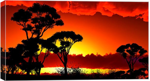  Sunset over lake region Canvas Print by Dariusz Miszkiel