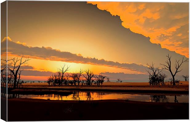 Dry landscape with dead trees Canvas Print by Dariusz Miszkiel