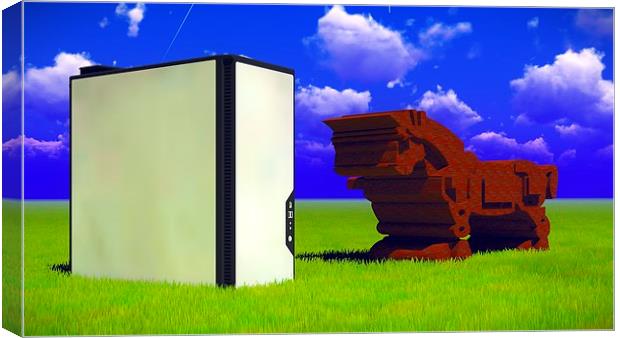 Trojan horse and computer Canvas Print by Dariusz Miszkiel