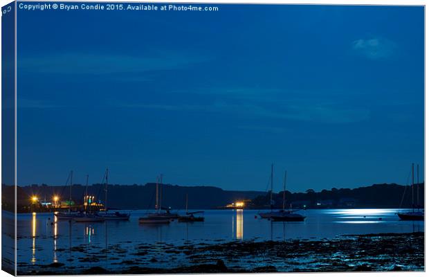  The Moonlit Harbour Canvas Print by Bryan Condie