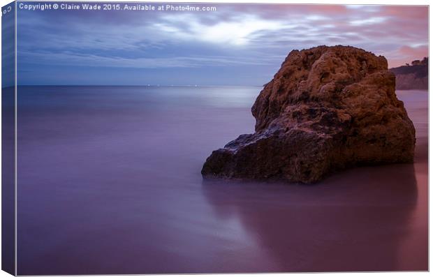  Colourful sunset over Mediterranean Coast Canvas Print by Claire Wade