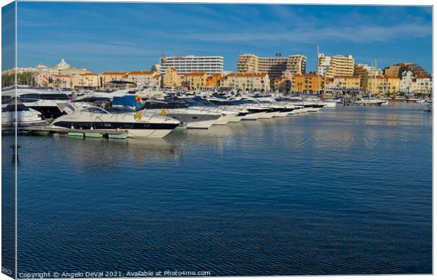 Marina of Vilamoura during afternoon Canvas Print by Angelo DeVal