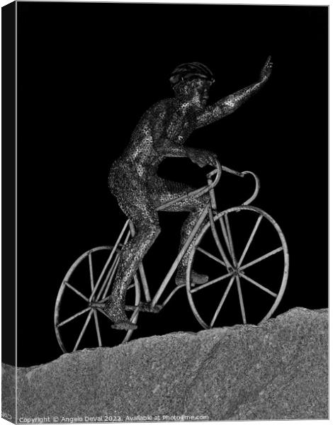 The Cyclist Of Foia. Monchique Canvas Print by Angelo DeVal