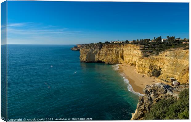 Centianes Beach from the cliff in Algarve Canvas Print by Angelo DeVal