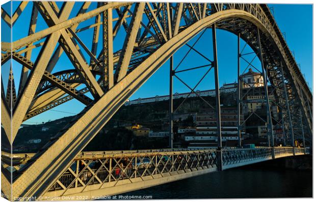 Porto Bridge View Canvas Print by Angelo DeVal