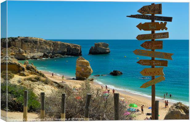 Sao Rafael Beach Sign Canvas Print by Angelo DeVal