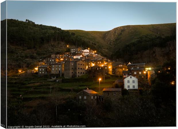 Piodao Mountain Village at Dusk  Canvas Print by Angelo DeVal