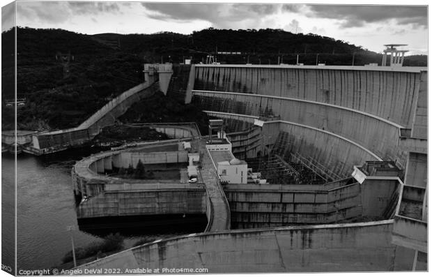 Alqueva Dam in Monochrome. Alentejo Canvas Print by Angelo DeVal