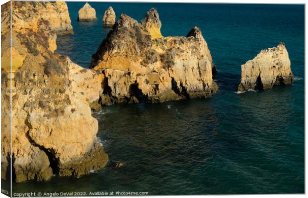Three Brothers Beach from the cliff in Algarve Canvas Print by Angelo DeVal