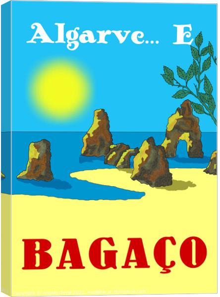 Algarve E Bagaco. Vintage Mosaic Illustration Canvas Print by Angelo DeVal