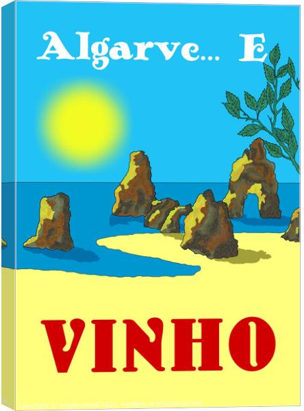 Algarve E Vinho. Vintage Mosaic Illustration Canvas Print by Angelo DeVal