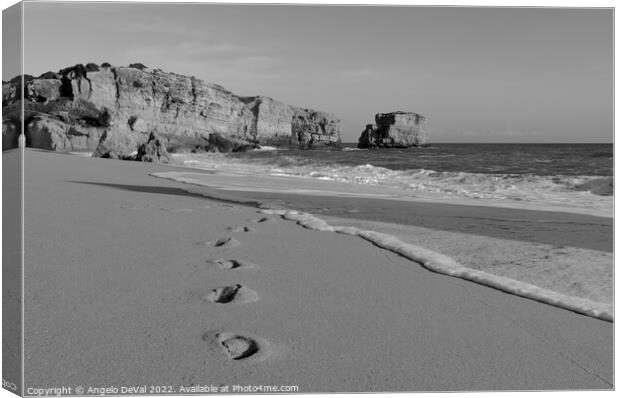 Footprints in Sao Rafael Beach Canvas Print by Angelo DeVal