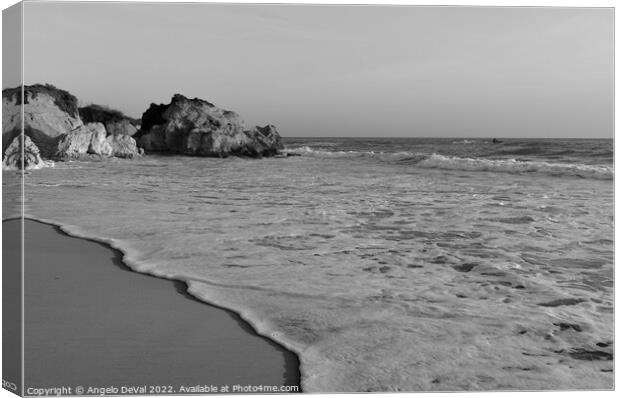Quiet Waves in Gale Beach - Monochrome Canvas Print by Angelo DeVal