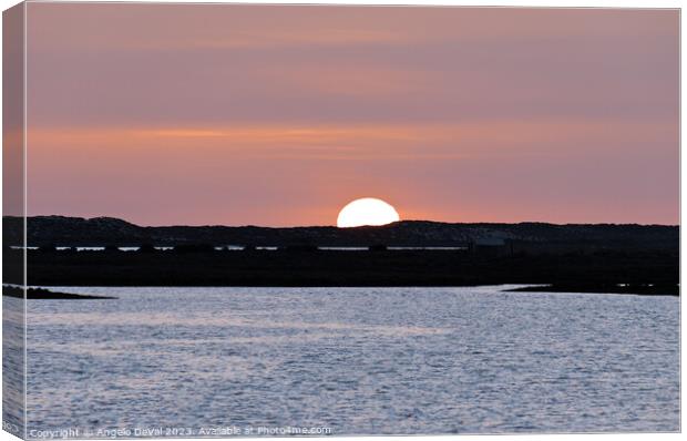 Sunset by the Ria Formosa in Faro Canvas Print by Angelo DeVal