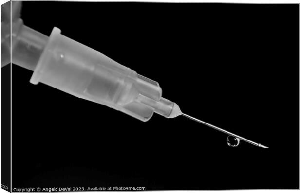 Syringe Medical Theme in Monochrome Canvas Print by Angelo DeVal