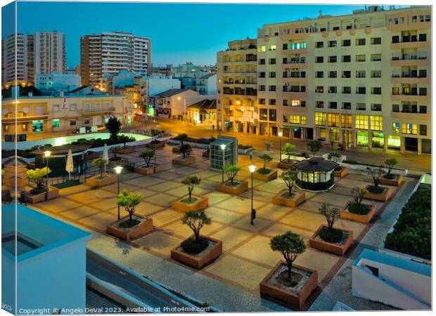 Twilight View from Mercado de Faro Canvas Print by Angelo DeVal