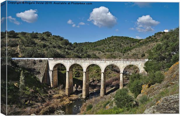 Antique Bridge in Mertola Alentejo Canvas Print by Angelo DeVal