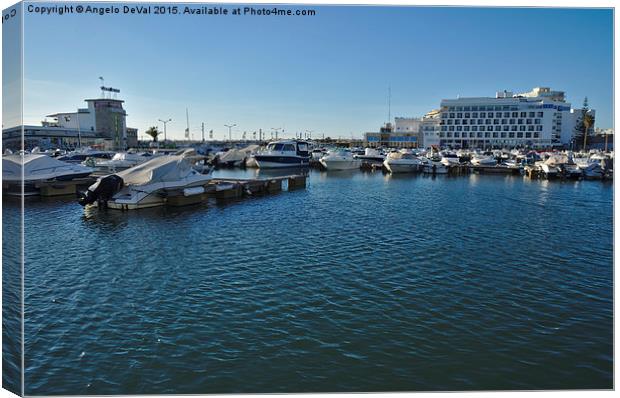 Faro City Marina. Algarve Portugal  Canvas Print by Angelo DeVal