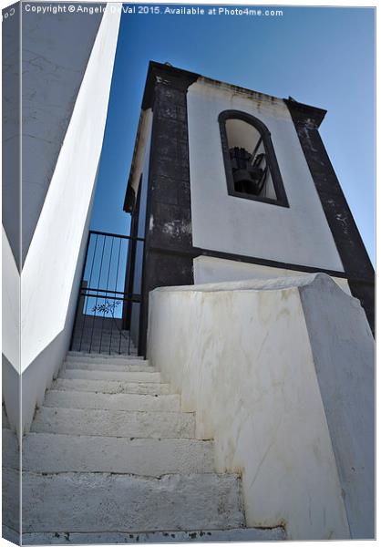 Stairs to Bell Tower in Algarve Portugal  Canvas Print by Angelo DeVal