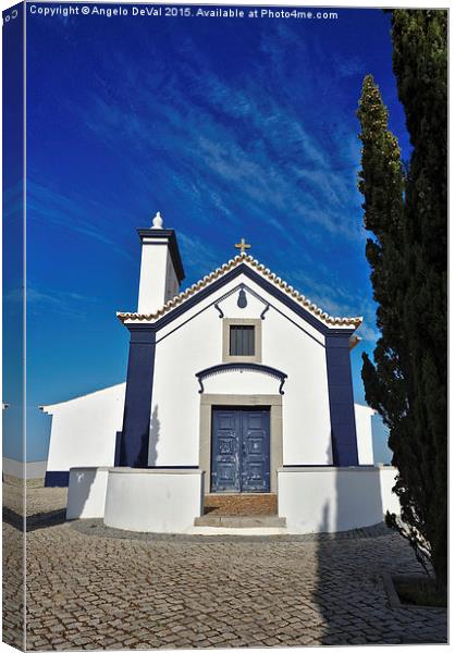 Facade of church of St. Anthony in Castro Marim Canvas Print by Angelo DeVal