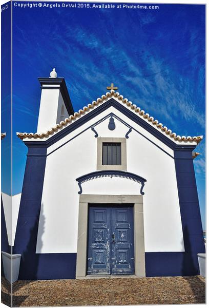 Facade of church of St. Anthony in Castro Marim Canvas Print by Angelo DeVal