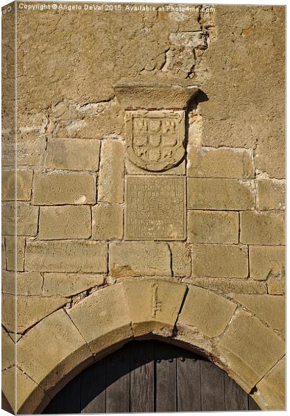 Portal detail of the medieval castle of Castro Mar Canvas Print by Angelo DeVal