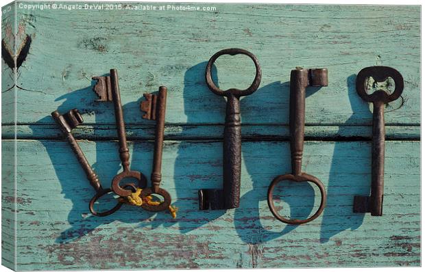To Unlock. Antique skeleton keys  Canvas Print by Angelo DeVal