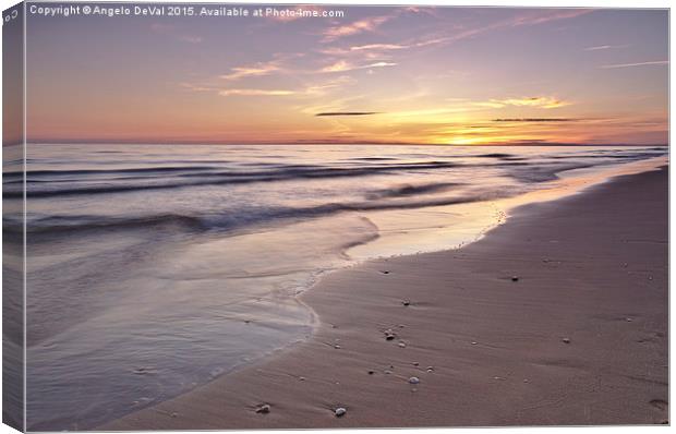 Beach Welcoming Twilight  Canvas Print by Angelo DeVal