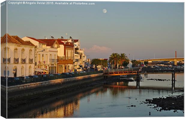 Tavira and Full Moon  Canvas Print by Angelo DeVal