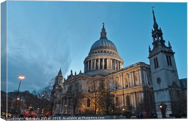 Saint Pauls Cathedral in London Canvas Print by Angelo DeVal