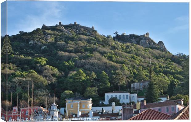 Castelo dos Mouros and Rooftops in Sintra Canvas Print by Angelo DeVal