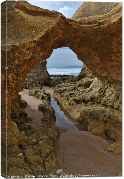 Cliff formations in Sao Lourenco Beach Canvas Print by Angelo DeVal