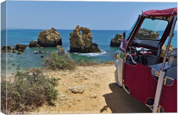 Tuk Tuk in Arrifes Beach, Albufeira Canvas Print by Angelo DeVal