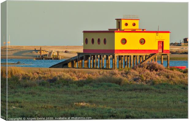 Casa Dos Salva Vidas in Fuzeta Beach Canvas Print by Angelo DeVal