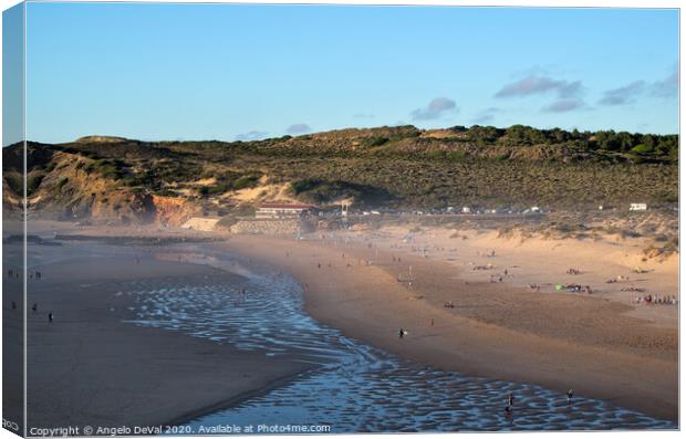 Low tide in Amoreira beach - Aljezur Canvas Print by Angelo DeVal