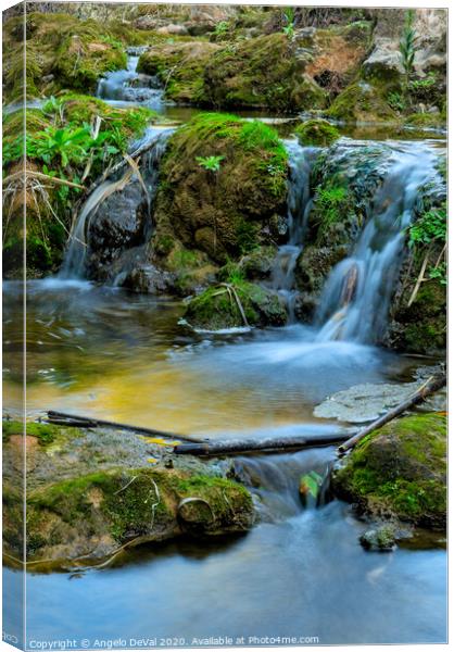 Waterfalls in Pego do Inferno. Tavira Canvas Print by Angelo DeVal