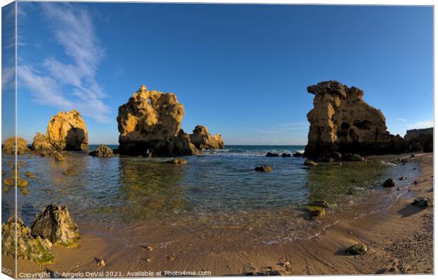 Arrifes Beach in Albufeira Canvas Print by Angelo DeVal