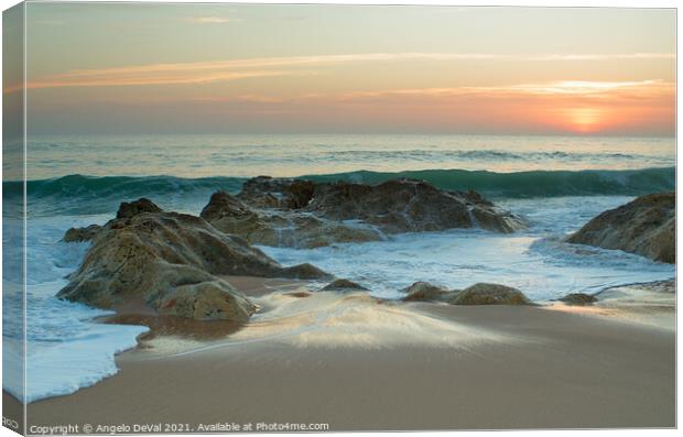 Last seconds sunset in Gale beach Canvas Print by Angelo DeVal