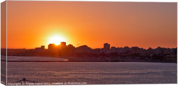 Sunset over Portimao Canvas Print by Angelo DeVal