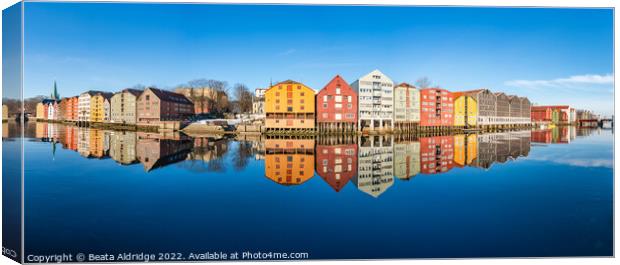 Trondheim reflections Canvas Print by Beata Aldridge