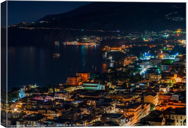 Sorrento at night Canvas Print by Beata Aldridge