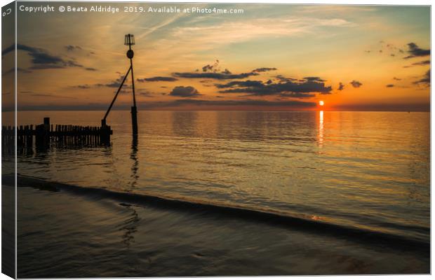 Sunset and the sea. Canvas Print by Beata Aldridge